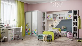 Детская комната Флер (Белый/корпус Выбеленное дерево) в Сосновоборске - sosnovoborsk.katalogmebeli.com | фото