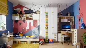 Детская комната Клаксон без машинок (Белый/корпус Клен) в Сосновоборске - sosnovoborsk.katalogmebeli.com | фото