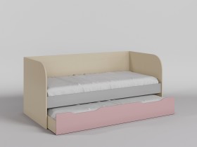 Диван-кровать Грэйси (Розовый/Серый/корпус Клен) в Сосновоборске - sosnovoborsk.katalogmebeli.com | фото