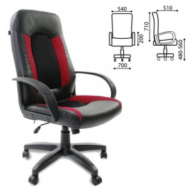 Кресло офисное BRABIX Strike EX-525 (черно-красный) в Сосновоборске - sosnovoborsk.katalogmebeli.com | фото
