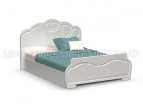 Кровать 1,4м Гармония (Белый/Белый глянец) в Сосновоборске - sosnovoborsk.katalogmebeli.com | фото