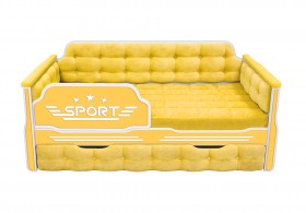 Кровать 170 серии Спорт 1 ящик 74 Жёлтый (мягкие боковые накладки) в Сосновоборске - sosnovoborsk.katalogmebeli.com | фото