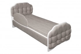 Кровать 190 Атлет Lux 96 Серый (мягкий бортик) в Сосновоборске - sosnovoborsk.katalogmebeli.com | фото