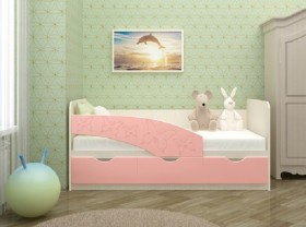 Кровать Бабочки 1,6м (Розовый металлик) в Сосновоборске - sosnovoborsk.katalogmebeli.com | фото