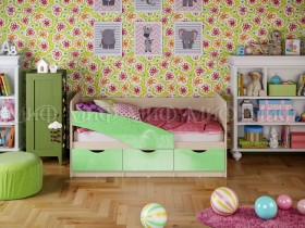 Кровать Бабочки 2,0м (Салатовый металлик) в Сосновоборске - sosnovoborsk.katalogmebeli.com | фото