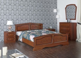 Кровать Елена из массива сосны 1200*2000 Орех в Сосновоборске - sosnovoborsk.katalogmebeli.com | фото
