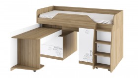 Кровать комбинированная «Оксфорд» (Ривьера/Белый с рисунком) в Сосновоборске - sosnovoborsk.katalogmebeli.com | фото 3