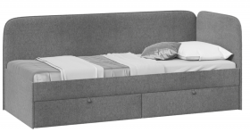 Кровать «Молли» с мягкой обивкой (900) тип 1 (Микровелюр Scandi Graphite 22) в Сосновоборске - sosnovoborsk.katalogmebeli.com | фото