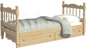 Кровать одинарная Аленка из массива сосны 800*1890 Сосна в Сосновоборске - sosnovoborsk.katalogmebeli.com | фото