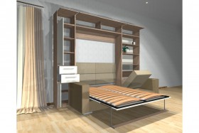 Шкаф-кровать с диваном Каролина в Сосновоборске - sosnovoborsk.katalogmebeli.com | фото 3