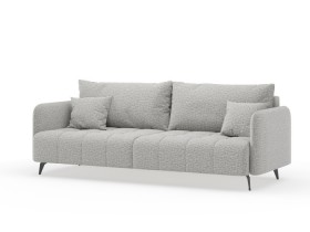 Валериан диван трёхместный прямой Светло-серый, ткань RICO FLEX 108 в Сосновоборске - sosnovoborsk.katalogmebeli.com | фото